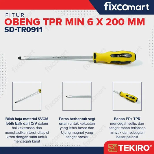 Tekiro Obeng TPR Min (-) 6 X 200 mm FIXCOMART