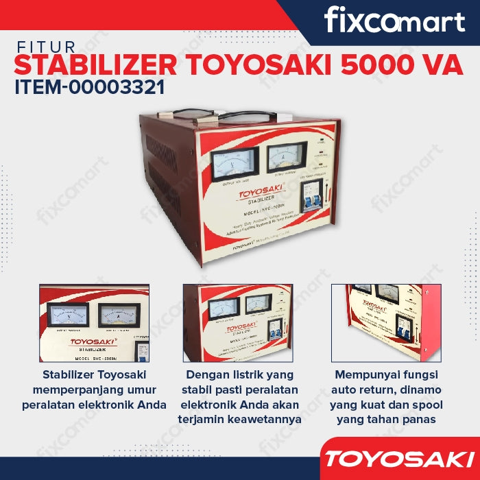 Toyosaki Stabilizer Stavol Listrik Stabiliser 500VA 1000VA 2000VA 3000VA 5000VA