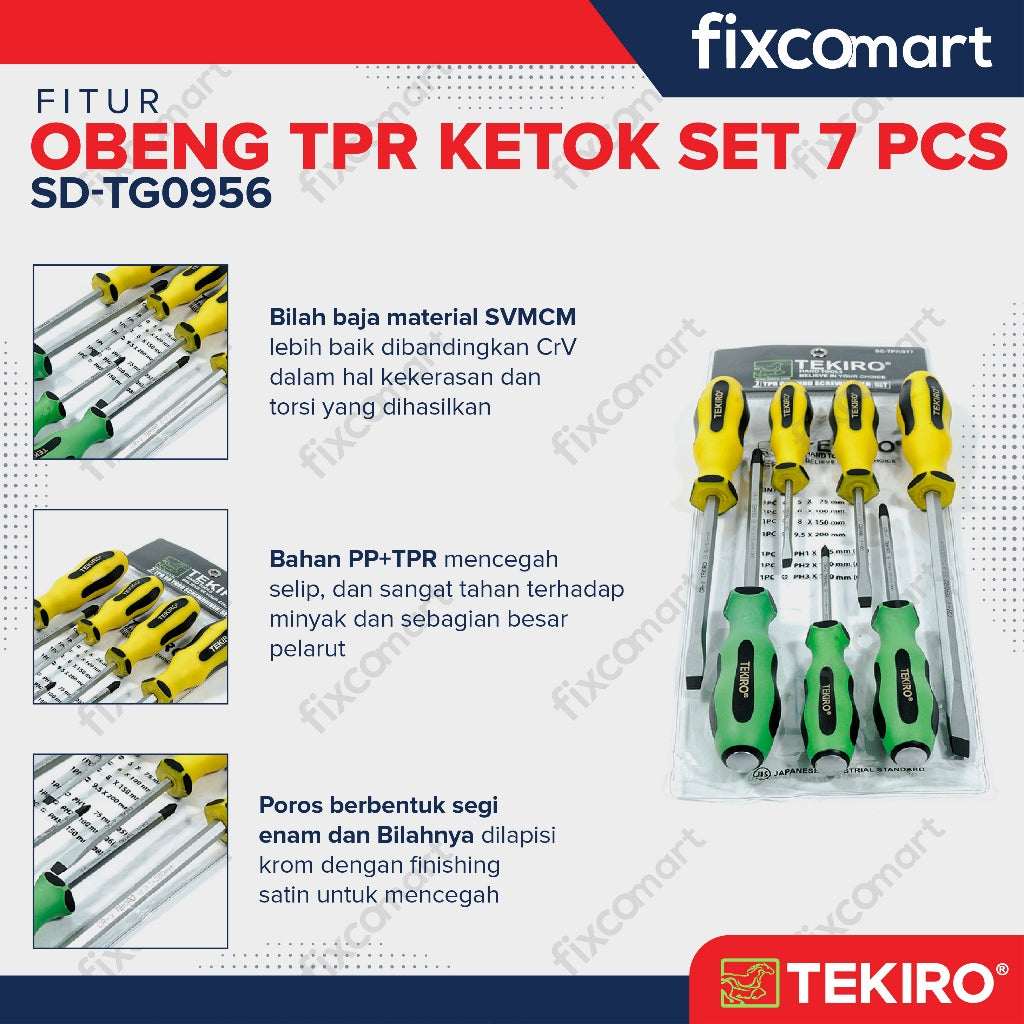 Tekiro Obeng Tpr Ketok Set 7 Pcs / Obeng Pukul Set