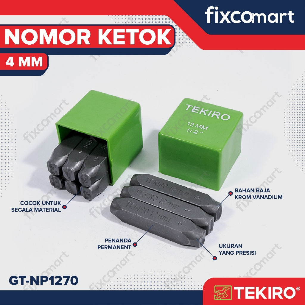 TEKIRO Angka Ketok 4 mm / Tekiro Nomer Ketok 4 mm