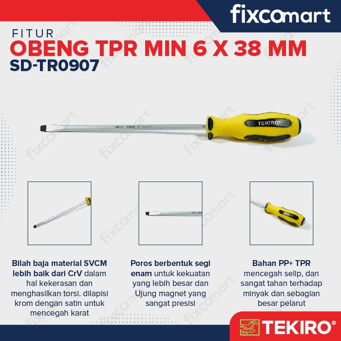 Tekiro Obeng TPR Min (-) 6 x 38 mm