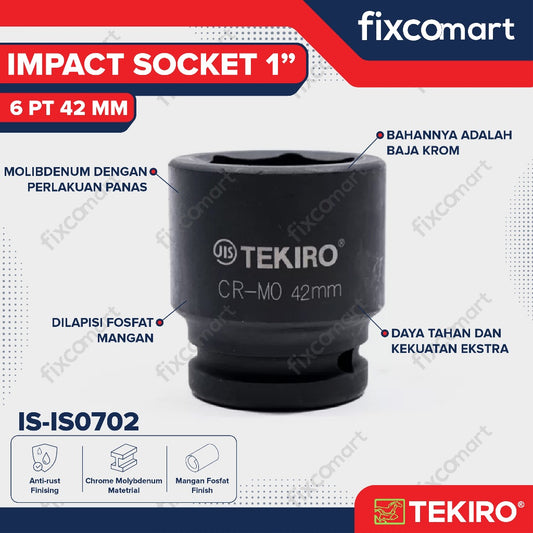 Tekiro Impact Socket 1 inch 6 PT 42 mm / mata sock impact