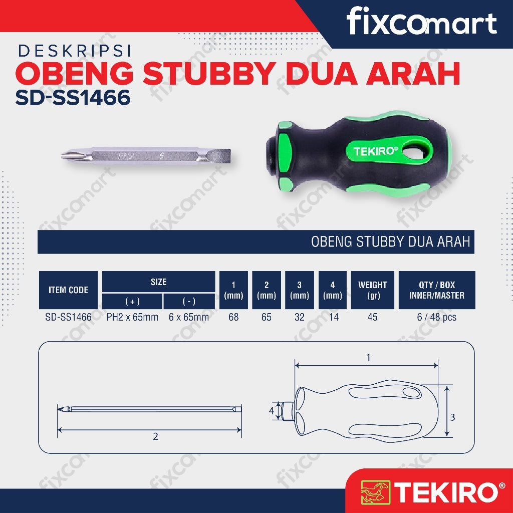 OBENG CEBOL STUBBY DUA ARAH TEKIRO