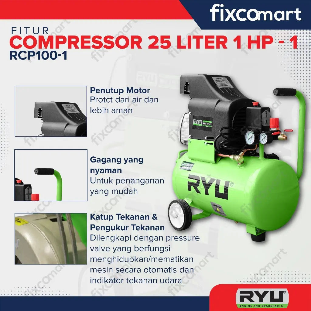 Ryu Mesin Kompresor 1 Hp / Ryu Rcp100 FIXCOMART