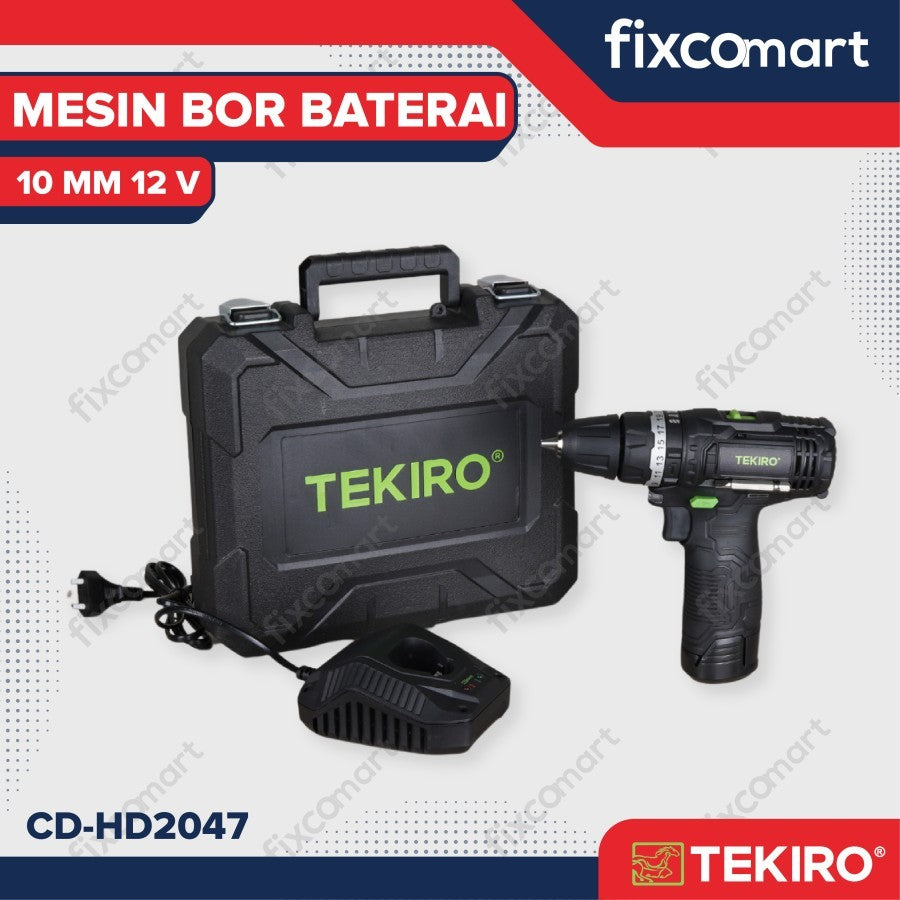 Tekiro Mesin Bor Baterai XV Bor Palu Tanpa Kabel Tanpa Sikat