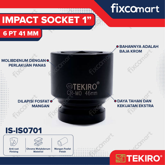 Tekiro Impact Socket 1 inch 6 PT 41 mm / mata sock impact