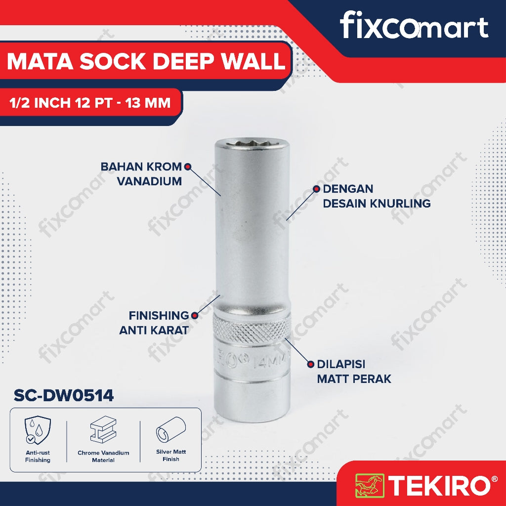 Tekiro Mata Sock Deep Wall 1/2 Inch 12PT 13 mm
