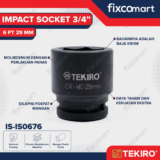 Tekiro Impact Socket 3/4 inch 6 PT 29 mm