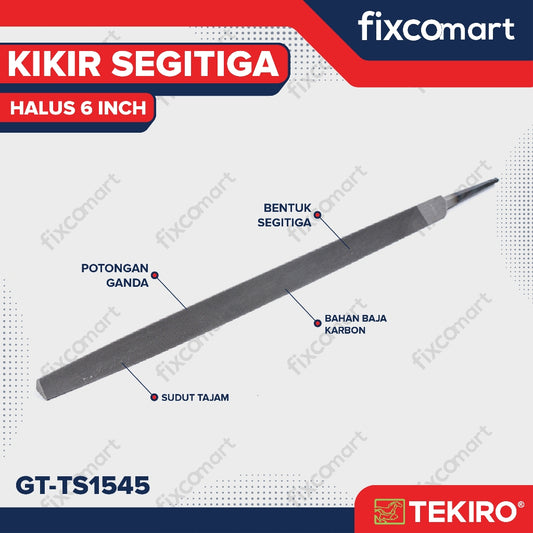 TEKIRO KIKIR SEGITIGA HALUS 6 INCH /KIKIR SEGITIGA HALUS 6"