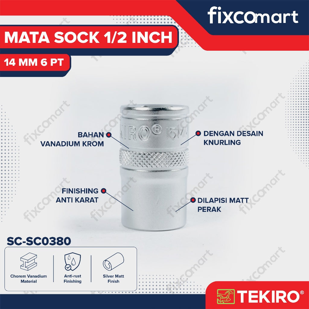 Tekiro Mata Sock 1/2 Inch 14 mm 6PT