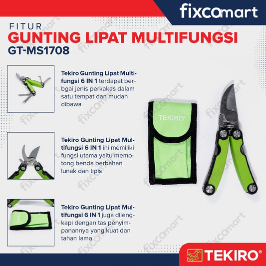 Tekiro Gunting Lipat Multifungsi 6 In 1