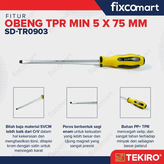TEKIRO Obeng TPR (-) 5 X 75 mm FIXCOMART