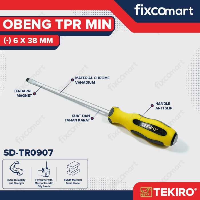 Tekiro Obeng TPR Min (-) 6 x 38 mm