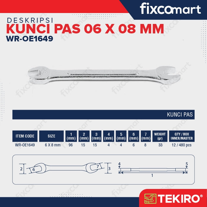Tekiro Kunci Pas 6X8 MM
