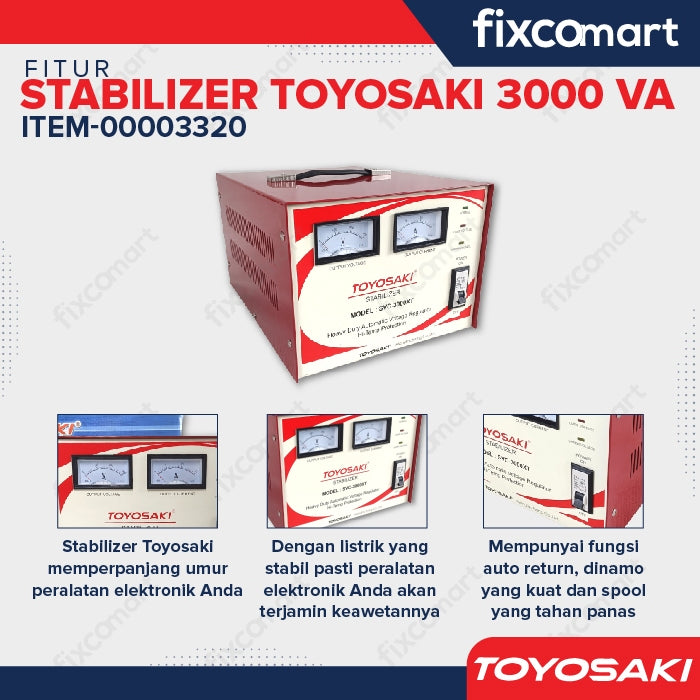 Toyosaki Stabilizer Stavol Listrik Stabiliser 500VA 1000VA 2000VA 3000VA 5000VA