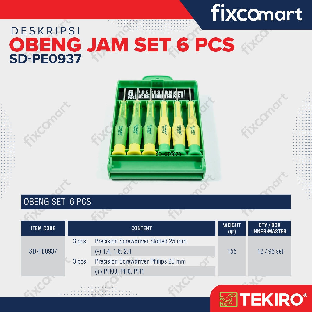 Tekiro Obeng Set Presisi 6 Pcs / Obeng Insulasi