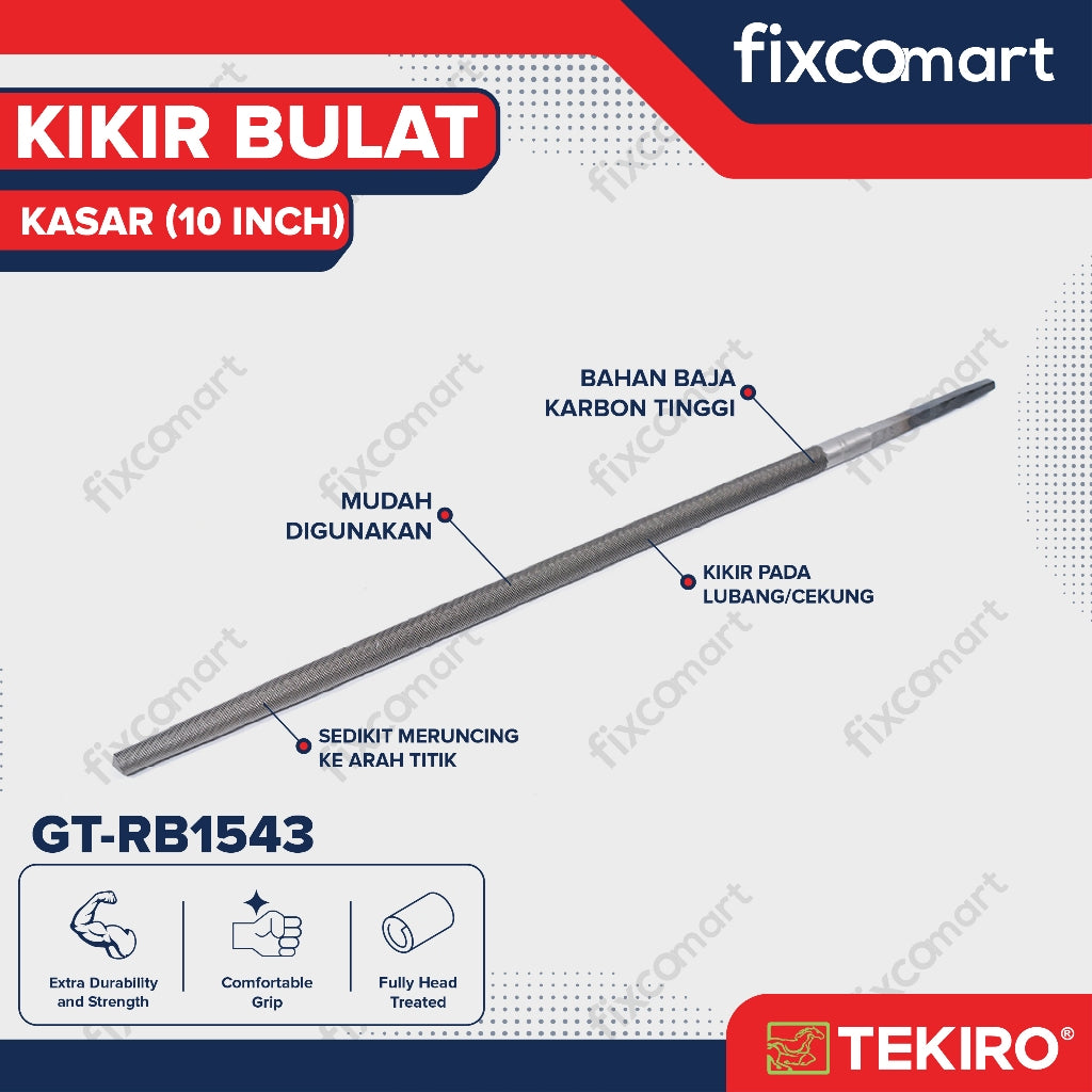 Tekiro Kikir Bulat Kasar 10 Inch / Kikir Kasar