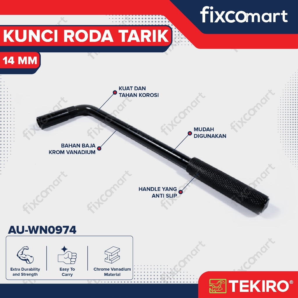 Tekiro Wheel Nut Wrench Black / Kunci Roda Mobil 14 Mm