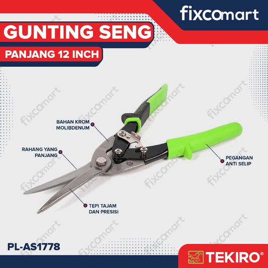 Tekiro Aviation Snips Long Pliers / Gunting Seng Tipe Panjang 12 Inch