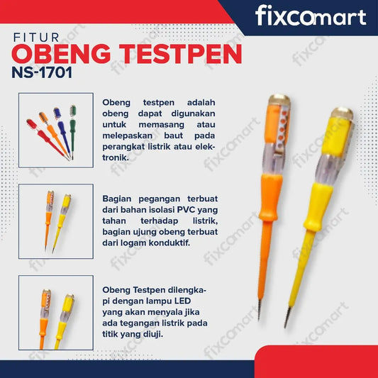 Boss Obeng Test Pen Cek Tegangan Listrik FIXCOMART
