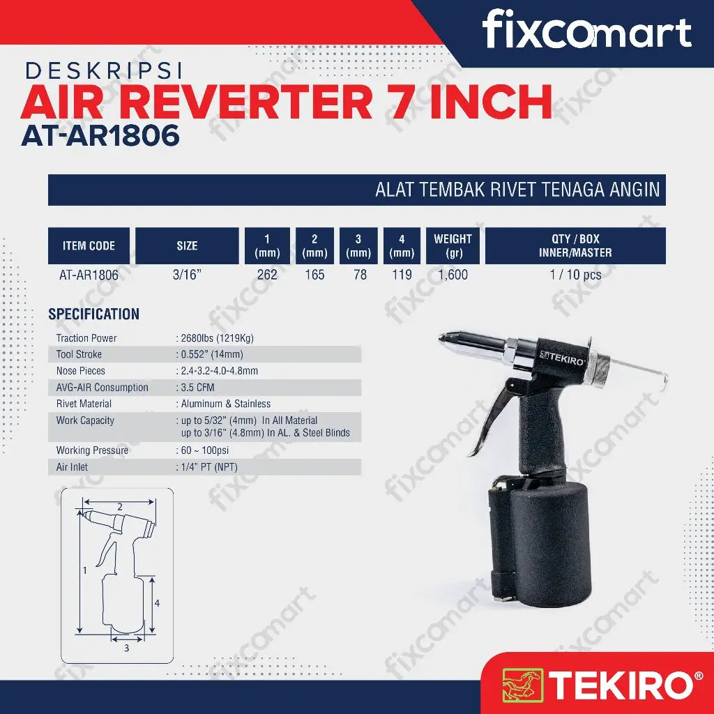 TEKIRO Air Riverter 7 Inch FIXCOMART