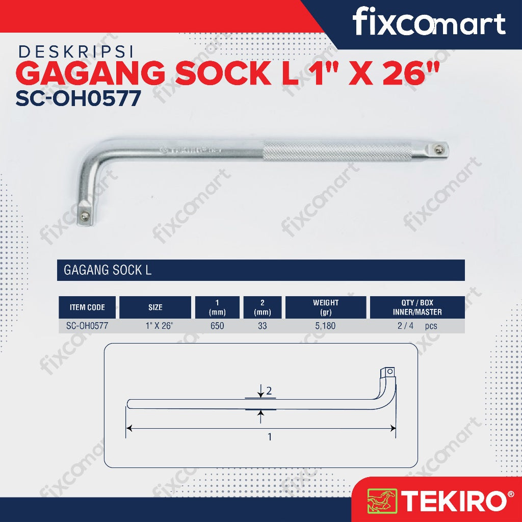 Tekiro Gagang Sock L 1 X 26 Inch / Tekiro Offset Handle