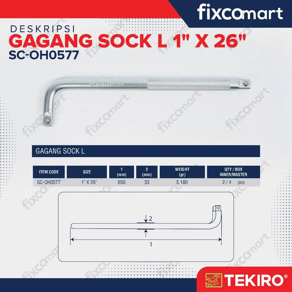 Tekiro Gagang Sock L 1 X 26 Inch / Tekiro Offset Handle FIXCOMART