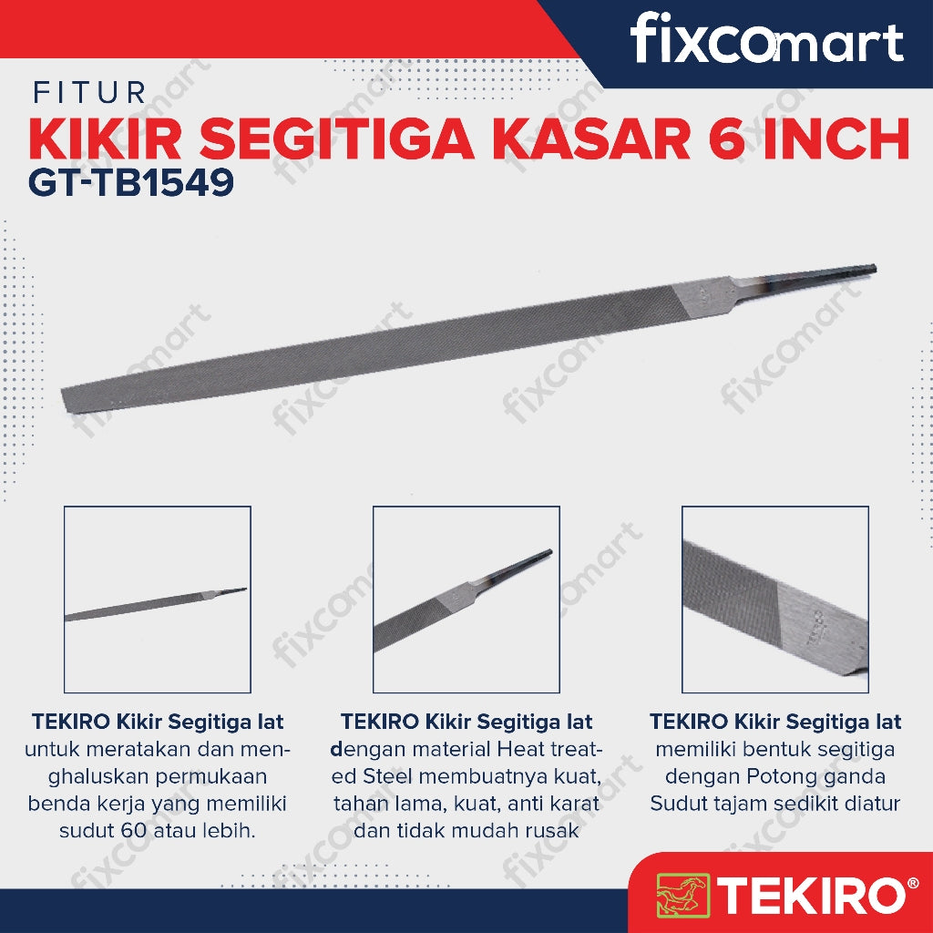 Tekiro Kikir Segitiga Kasar 6 Inch / Triangle Files