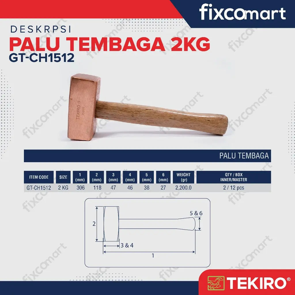 Tekiro Cooper Hammer / Tekiro Palu Tembaga 2000G FIXCOMART
