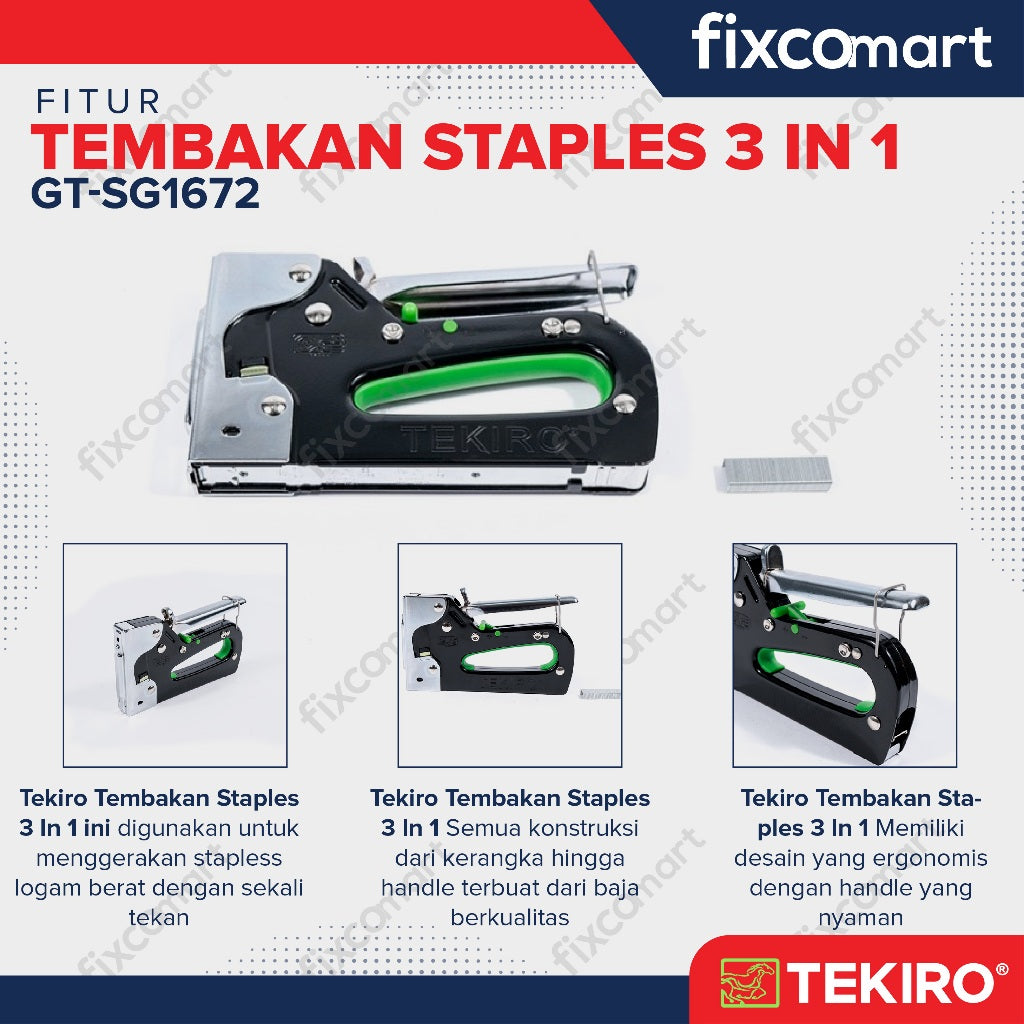 Tekiro Staples Gun Tracker / Tekiro Tembakan Staples 3 in 1 Standar 6-14 Mm
