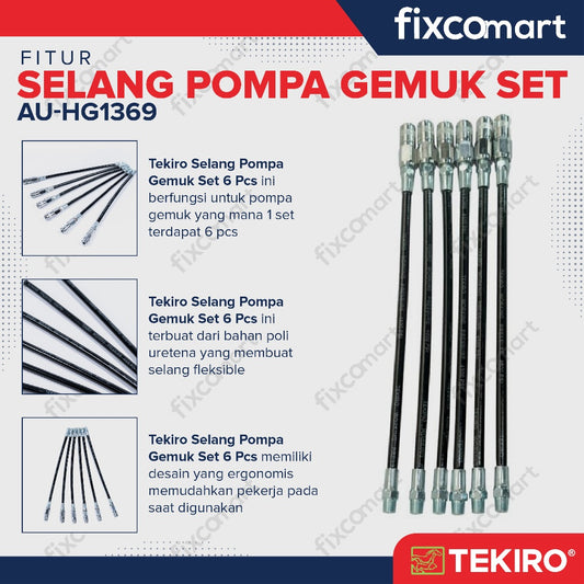 Tekiro Selang Pompa Gemuk Set 6 Pcs / Set Hose Hand Grease