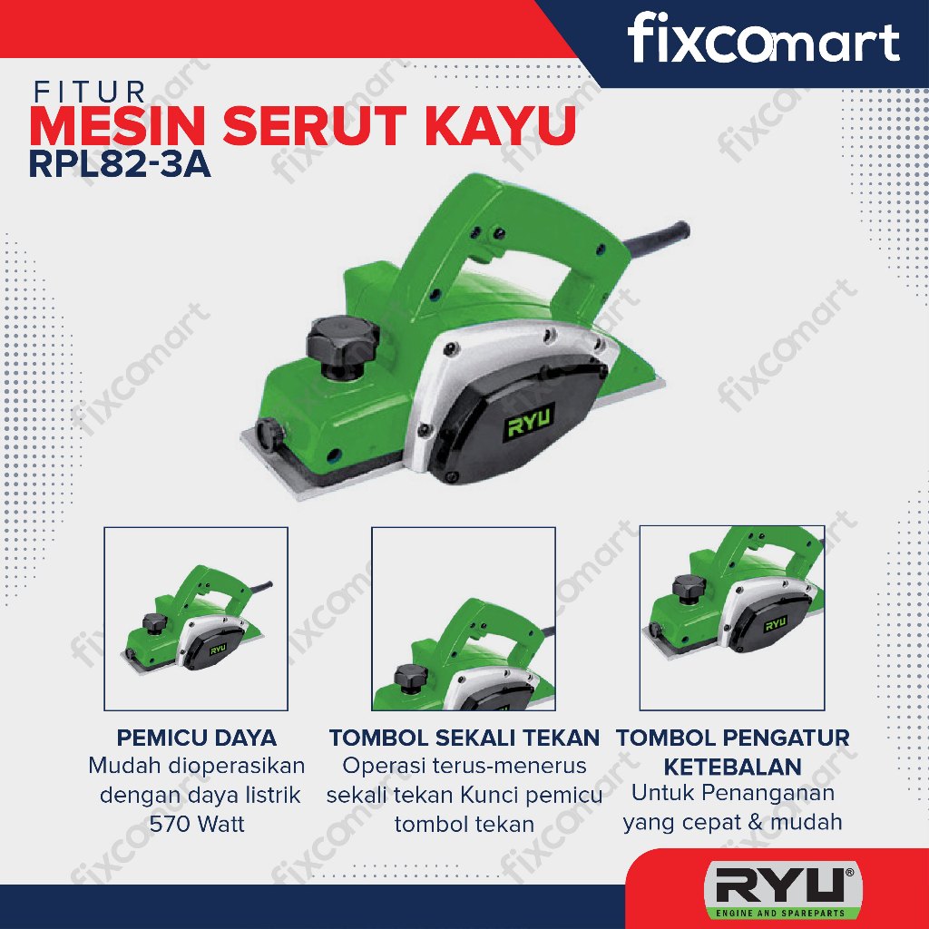 Ryu Mesin Serut Rpl 82-1 A + Ryu Gergaji Kayu Rcs 185-1