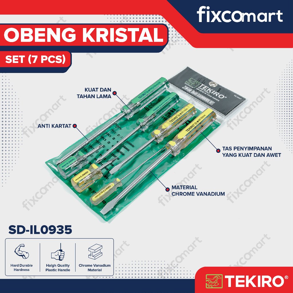 Tekiro Obeng Kristal Set 7 Pcs / Tekiro Obeng Set