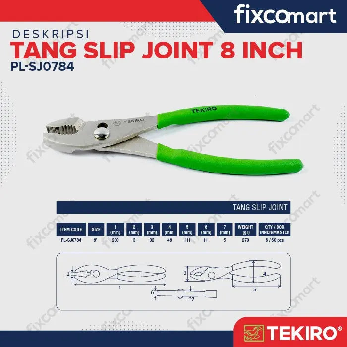 Tekiro Tang Slip Joint 8 Inch FIXCOMART