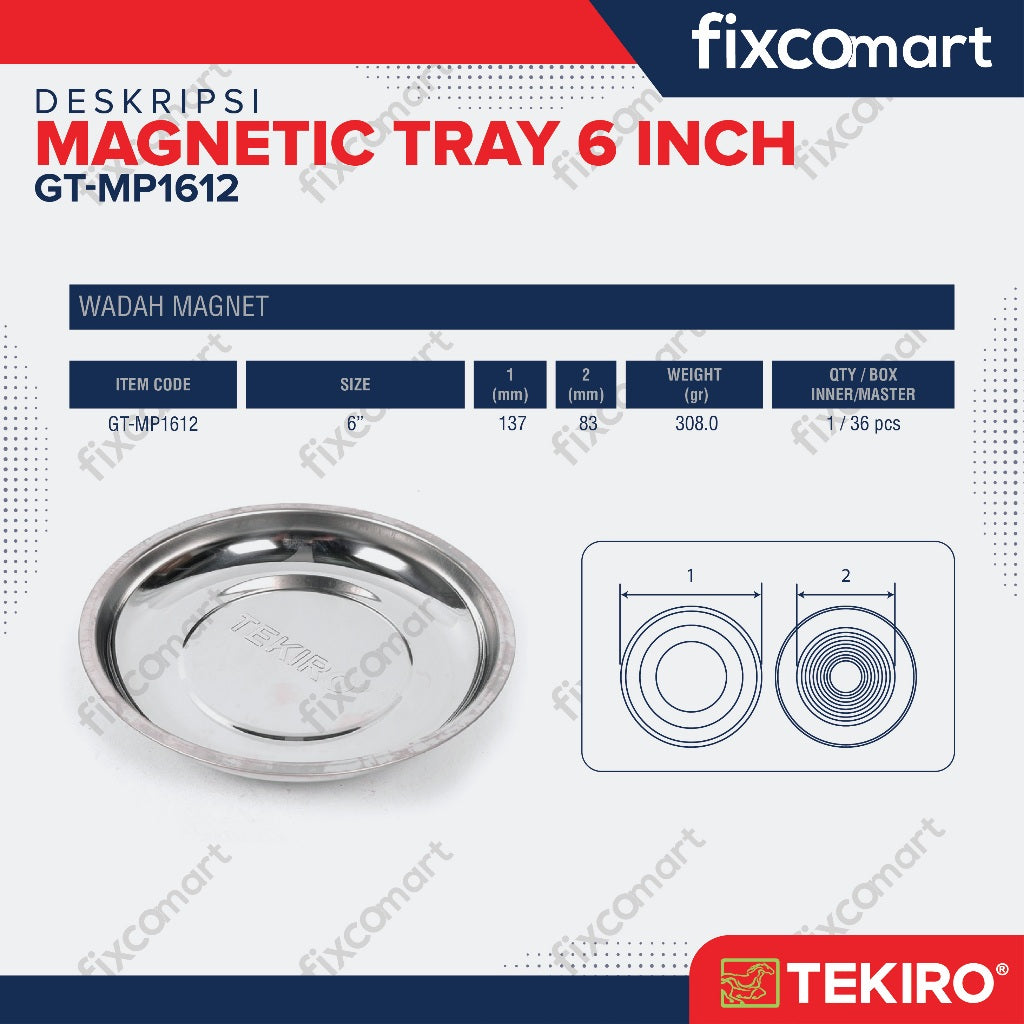 Tekiro Magnetic Tray 6 Inch / Tempat Penyimpanan Mur Baut