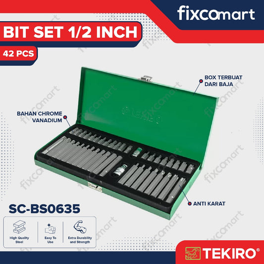 Tekiro Bit Set 42 Pcs / Mata Kunci Sock L Bintang