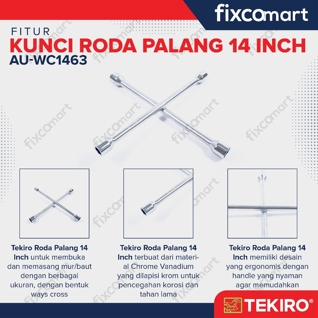 Tekiro Kunci Roda Palang 14 Inch 17X19X21X23 Mm