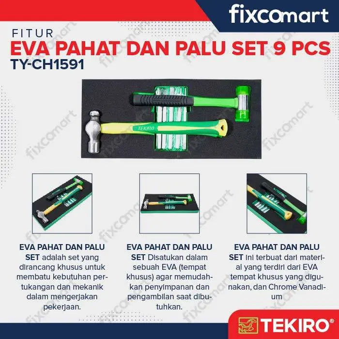 Tekiro Eva Palu & Pahat Set 9 Pcs FIXCOMART