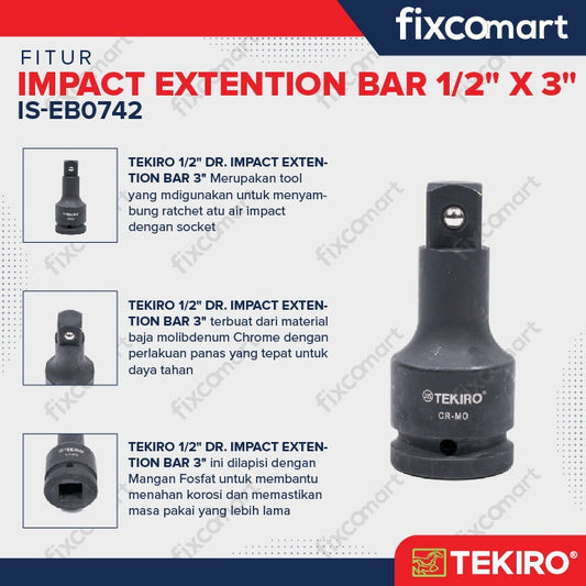 Tekiro Sambungan Sock Impact 1-2 X 3 Inch / Tekiro Extention Bar