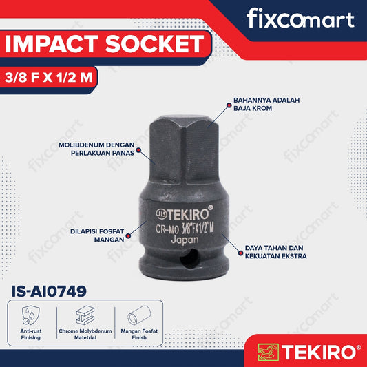 Tekiro Adaptor Impact 3/8 F X 1/2 M / Tekiro Sambungan Mata Sock Impact