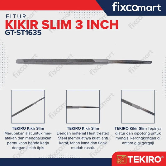Tekiro Kikir Slim 3 Inch / Tekiro Taper Slim Files FIXCOMART