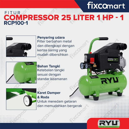 Ryu Mesin Kompresor 1 Hp / Ryu Rcp100 FIXCOMART