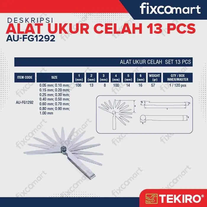 Tekiro Feeler Gauge FIXCOMART