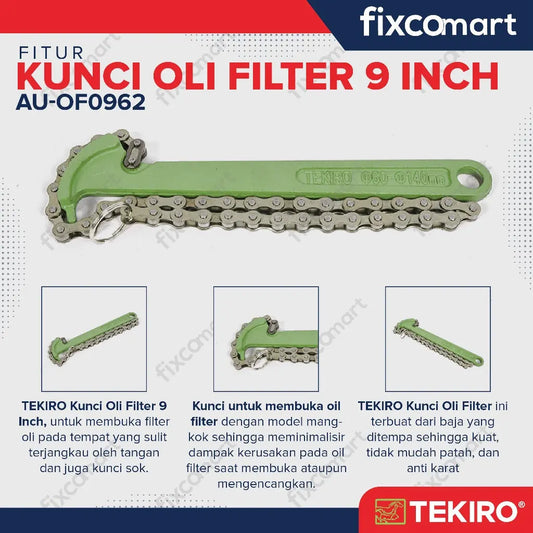 Tekiro Kunci Oil Filter Rantai 9 Inch / Oil Filter Wrench FIXCOMART