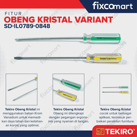 Tekiro Obeng In Line / Kristal (-) 2.5 / 3.2 / 4 mm FIXCOMART