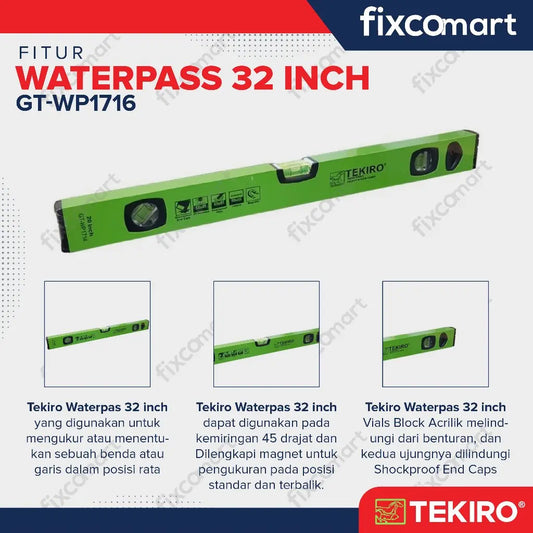 Tekiro Waterpass 32 Inch / Alat Ukur Level FIXCOMART