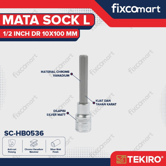 Tekiro Hex Bit Socket 1/2 inch 10x100 mm / Mata Sock L