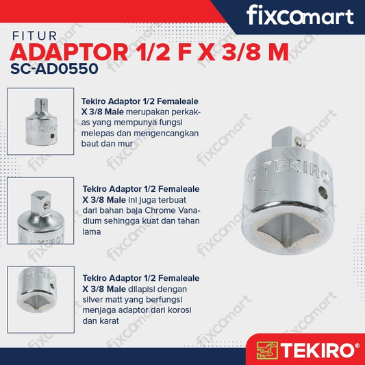 Tekiro Adaptor 1/2 F X 3/8 M / Tekiro Sambungan Mata Sock