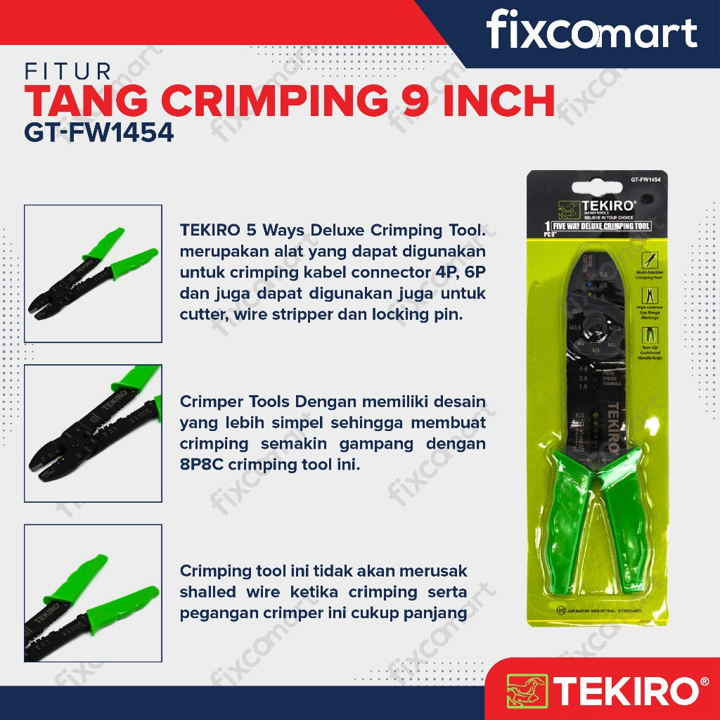 Tekiro Tang Crimping 9 Inch / Tekiro Five Way Deluxe Crimping Tool 9"