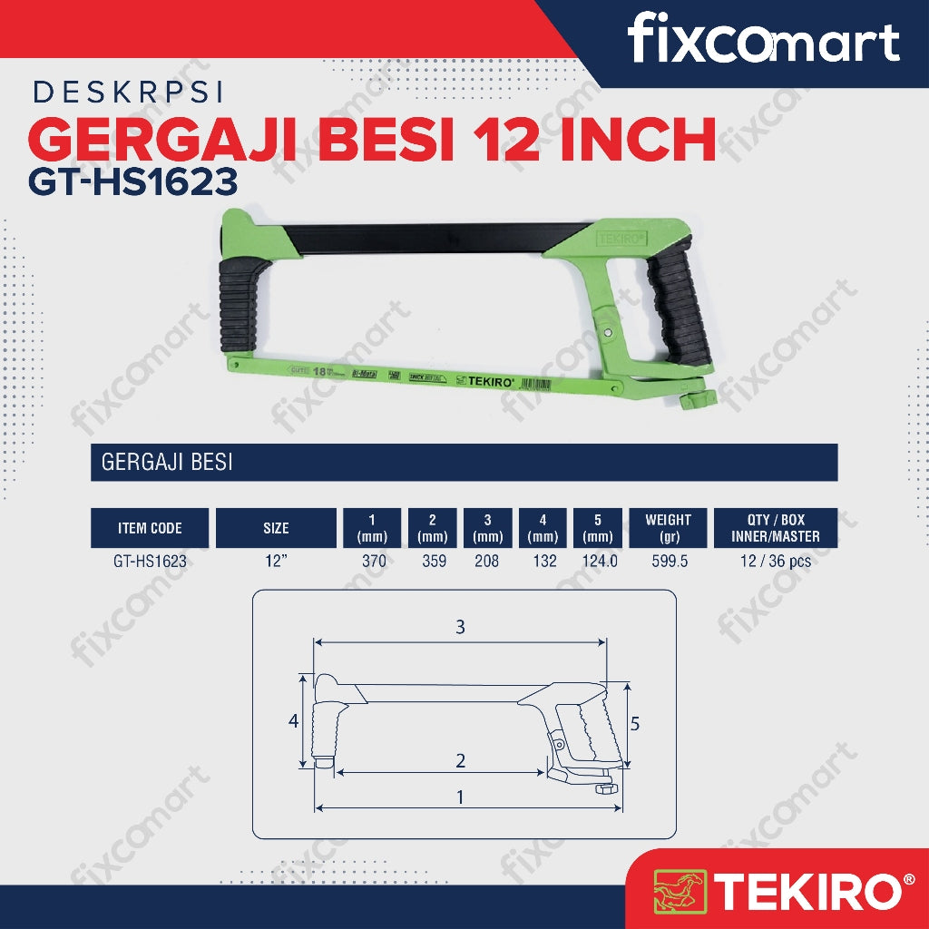 TEKIRO Gergaji Besi 12Inch